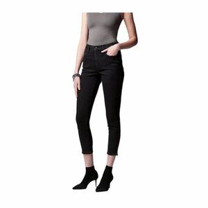Simply Vera Wang Womens Black High Rise Crop Ankle ZipperSkinny Jeans Sz 10 New